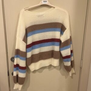 Anthropologie Flat White Fluffy Sweater